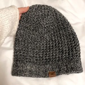 Grey Knit Roots Winter Beanie Hat